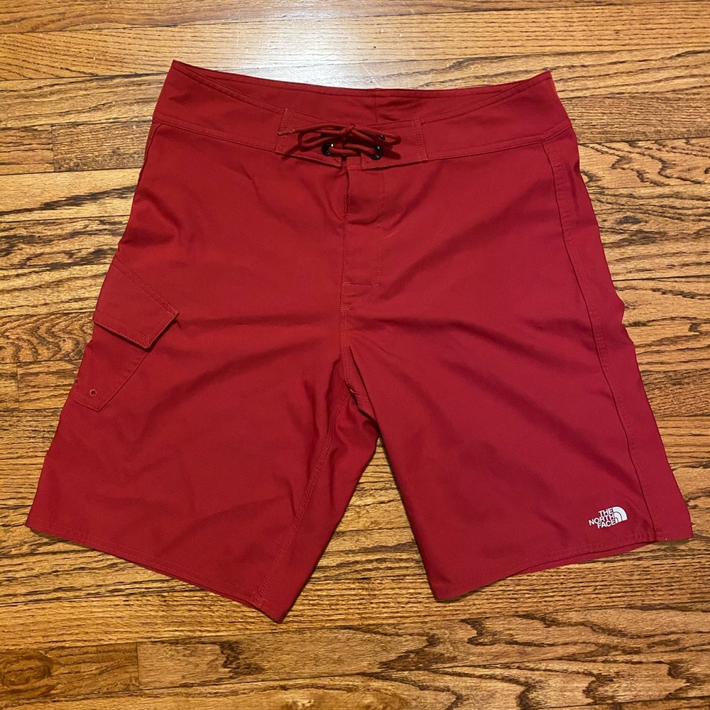 Red North Face Board-shorts
